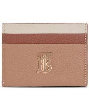Burberry Ladies Tb Tri-Tone Card Case - Natural