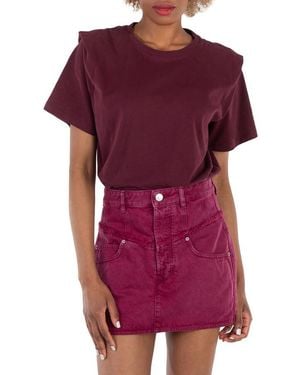Isabel Marant Zelitos Cotton T-Shirt - Purple