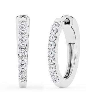 Brilliant Diamond 0.50 Carat Round Lab Grown Diamond Single Row Hoop Earrings - White