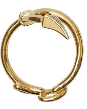 Burberry Plated Hook Pave Ring - Metallic