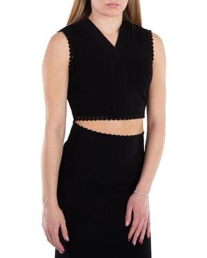 Victoria Beckham Scallop Trim Tank Top - Black