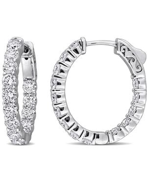 Created Forever 3 1/10 Ct Lab Grown Diamond Tw Hoop Earrings 14K - Metallic