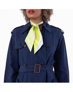 Tory Burch Floral Print Silk Scarf - Blue