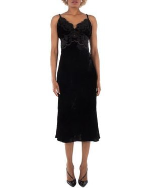 FARM Rio Ladies Richelieu Velvet Slip Dress - Black
