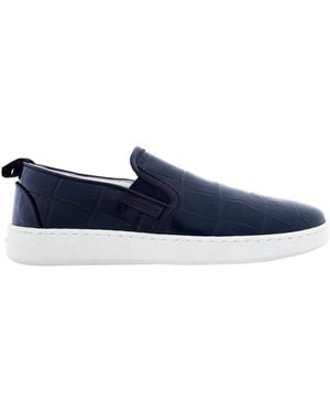 Ferragamo Ferragamo Fedra Croc-Embossed Slip-On Trainers, Size 7 - Blue