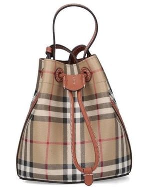 Burberry Tb Mini Bucket Bag - Brown