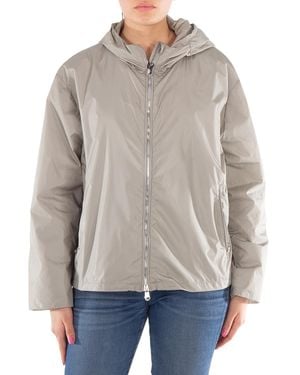 Save The Duck Long Sleeve Zip-Up Nylon Jacket - Gray