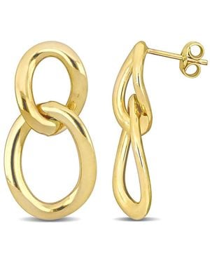 Amour Open Oval Double Link Earrings - Metallic