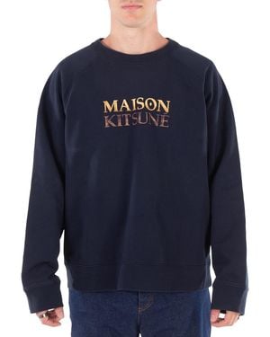 Maison Kitsuné Gradient Logo Oversized Sweatshirt - Blue