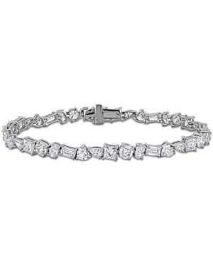 Created Forever 12 1/2Ct Tw Multi-Shape Lab-Grown Diamond Tennis Bracelet - Metallic