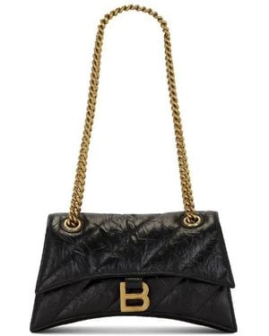 Balenciaga Small Crush Quilted Chain Bag - Black