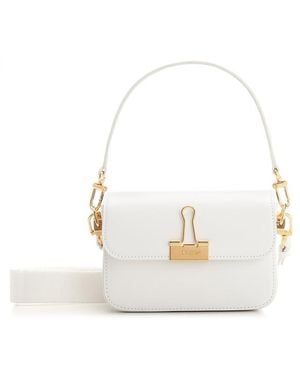 Off-White c/o Virgil Abloh Plain Binder Small Leather Shoulder Bag - White