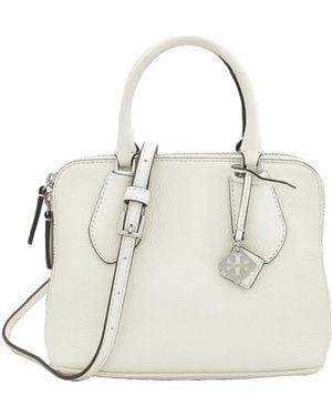 Tory Burch Pebbled Leather Mini Swing Satchel - Natural