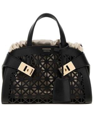 Ferragamo Hug Mini Top Handle Bag - Black