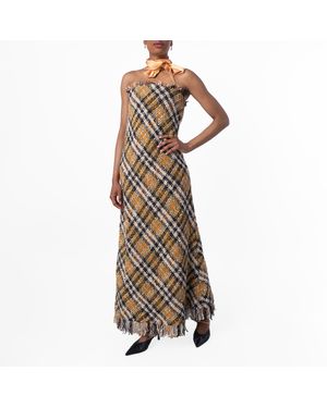Burberry Check Wool Blend Sleeveless Dress, Brand Size 10 Us - Brown