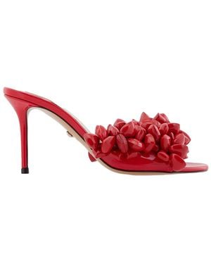 Mach & Mach Puffy Heart Mules - Red