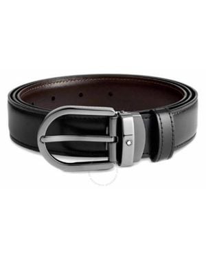 Montblanc Horseshoe Buckle Reversible Belt - Black