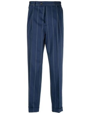 Brunello Cucinelli Pinstripe Tailored Trousers, Brand Size 54 (Us - Blue