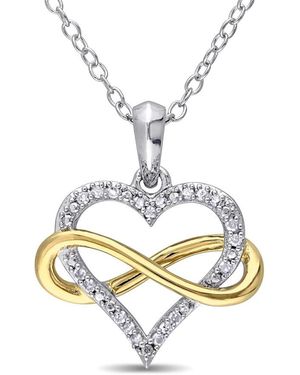 Amour 1/10 Ct Tw Diamond Infinity Heart Pendant With Chain - Metallic