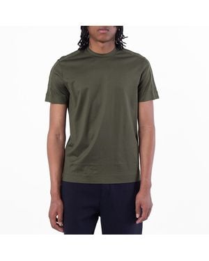 Emporio Armani Logo Tape Lyocell-Blend T-Shirt - Grey