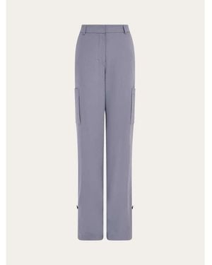 Ferragamo Light Silk Pants, Brand Size 42 (Us - Purple