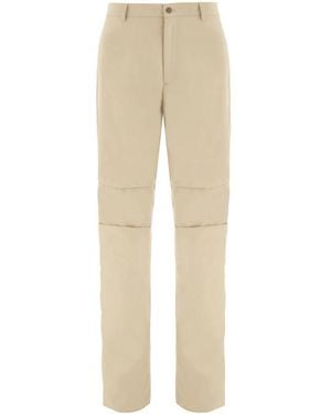 Ferragamo Logo-Patch Cotton Cropped Trousers - Natural