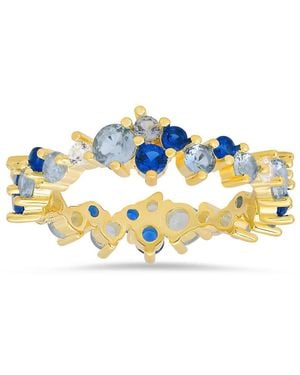 Kylie Harper 14K Over Abstract Sapphire Ombre Eternity Band Ring - Blue