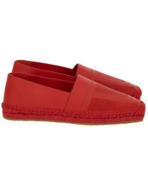 Ferragamo Seda Leather Espadrilles - Red