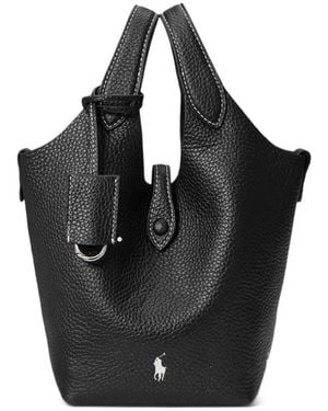 Polo Ralph Lauren Polo Play Leather Tote Bag - Black