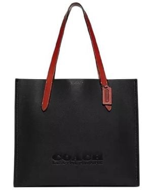 COACH Relay Leather Tote Bag - Black