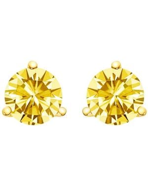 Haus of Brilliance 14K 3-Prong Martini Set 1.0 Cttw Lab Grown Diamond Solitaire Stud Earrings - Yellow