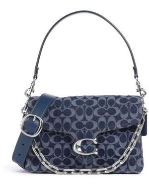 COACH Signature Denim Chain Tabby Shoulder Bag - Blue
