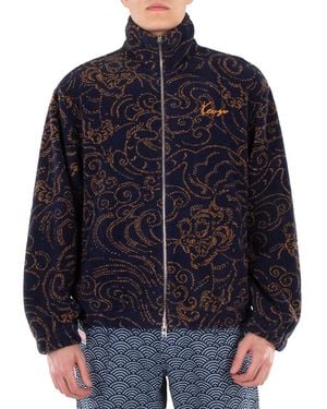 KENZO Embroidered Logo High-Neck Jacket - Blue