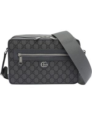 Gucci Gg Logo Crossbody Bag - Grey