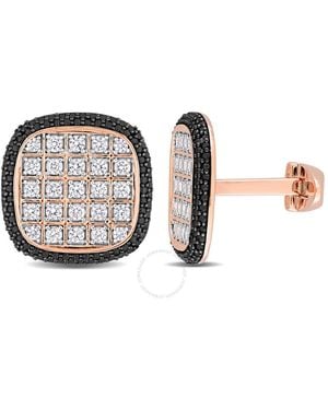 Amour 7 Ct Tgw Sapphire And Spinel Square Cluster Cufflinks - Pink