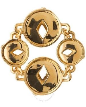 Burberry Hollow Medallion Plated Ring - Metallic