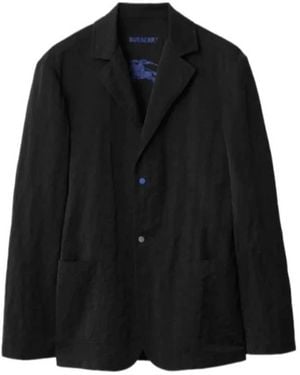 Burberry Nylon Tailored Blazer Jacket, Brand Size 48 Us - Black
