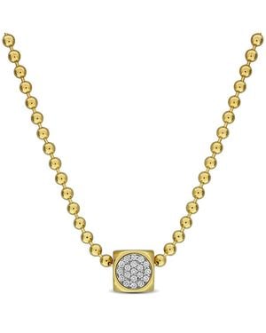 Amour 3 1/8Ct Tgw Onyx And Topaz Pendant With Chain - Metallic