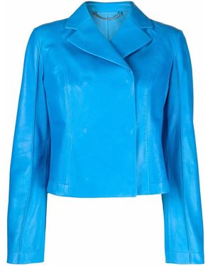 Ferragamo Leather-Jacket - Blue