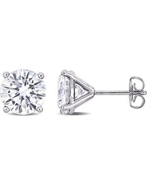 Amour 4 Ct Dew Created Moissanite Solitaire Stud Earrings - Metallic