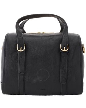 Fossil Leather Carlie Satchel - Black