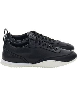 Ferragamo Detroit Leather Low-Top Trainers - Blue