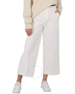 Moncler Ladies Cotton Gabardine Cropped Dress Trousers, Brand Size 40 (Us Size 8) - White
