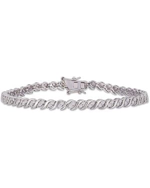Amour 1 Ct Tw Diamond S-Shape Tennis Bracelet - Metallic