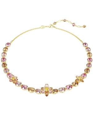 Swarovski Idyllia Mixed Cuts Crystal Flower Necklace - Metallic