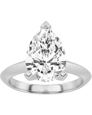Mure And Co 1Ctw Pear Shaped Lab Grown Diamond (F/Vs) Knife Edge Shank Solitaire Engagement Ring - White