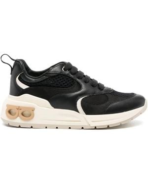 Ferragamo Cosma Gancini Panelled Trainers - Black