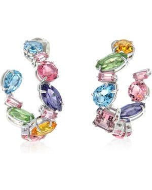 Swarovski Gema Asymmetrical Mini Hoop Earrings - Metallic