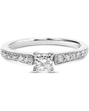 Haus of Brilliance 14K Diamond 1/2 Cttw Princess Cut Diamond Engagement Ring - Metallic