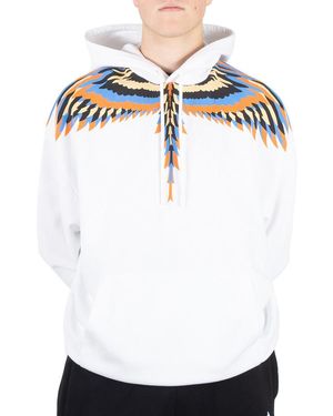 Marcelo Burlon Optical Wings Cotton Hoodie - White
